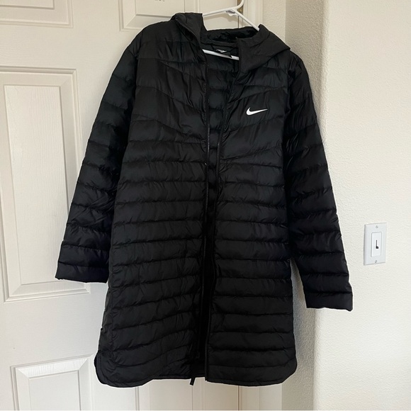 Nike Jackets & Blazers - Nike Black Parka Women’s Long Jacket Size medium